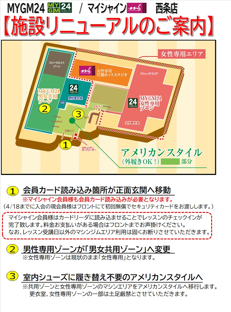 施設リニューアルのご案内